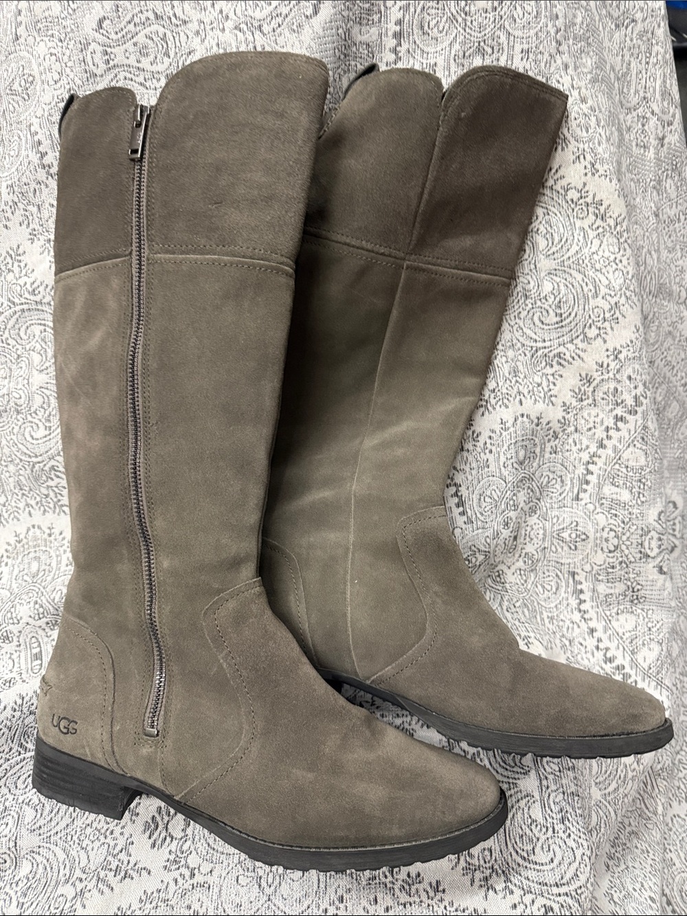 UGG Women's Over-the-Knee Suede Boots in Grey - Size 9